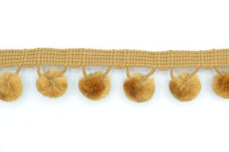 Soft Pom Pom Fringe Trim - Gold 15mm