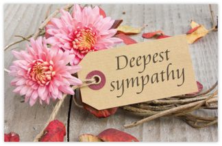 Deepest Sympathy (Garden Dahlia) - 55mm x 85mm Florist Cards
