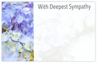 Deepest Sympathy (Hydrangea) - 60mm x 90mm Florist Cards