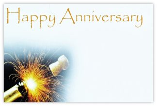 Happy Anniversary (Champagne) - 60mm x 90mm Florist Cards