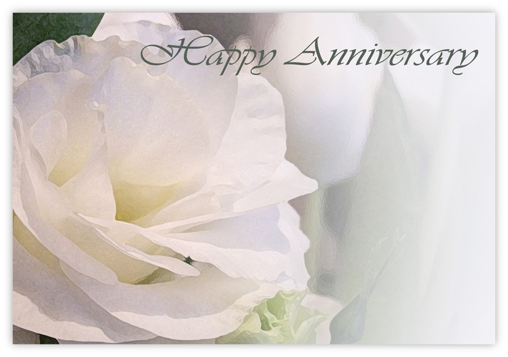 Happy Anniversary (White Rose) - 60mm x 90mm Florist Cards