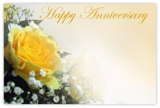 Happy Anniversary (Yellow Rose) - 60mm x 90mm Florist Cards