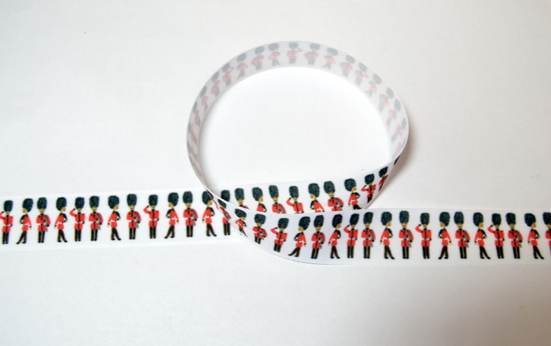 25mm Printed Single Satin Ribbon - Horse Guards