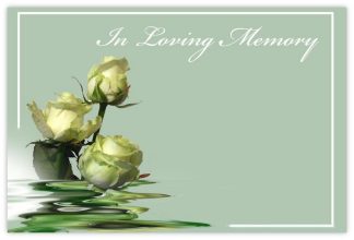 In Loving Memory (3 White Roses) - 60mm x 90mm Florist Cards