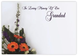 In Loving Memory Grandad (Marigolds) - 60mm x 90mm Florist Cards