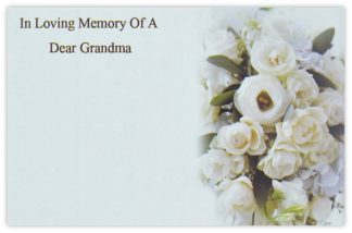 In Loving Memory Grandma (White Spray) - 60mm x 90mm Florist Cards