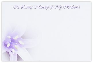 In Loving Memory Husband (Spanish Bluebell) - 60mm x 90mm Florist Cards