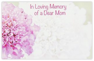 In Loving Memory Mom (Scabious) - 60mm x 90mm Florist Cards