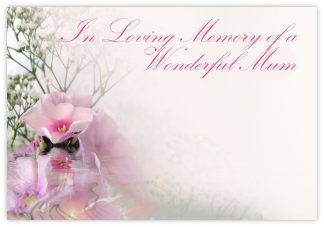 In Loving Memory Mum (Phlox Reflection) - 60mm x 90mm Florist Cards