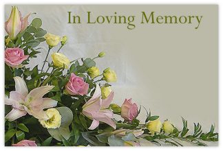 In Loving Memory (Pink & Yellow Spray) - 60mm x 90mm Florist Cards