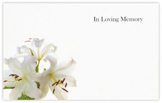 In Loving Memory (White Lilies) - 60mm x 90mm Florist Cards