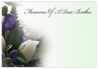 Memories Brother (White Tulip) - 60mm x 90mm Florist Cards
