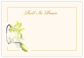 Rest in Peace (Lily) - 60mm x 90mm Florist Cards