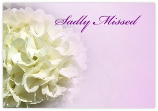 Sadly Missed (Hydrangea) - 60mm x 90mm Florist Cards