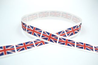 25mm Printed Single Satin Ribbon - Union Jack
