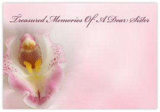 Treasured Memories Sister (Orchid) - 60mm x 90mm Florist Cards