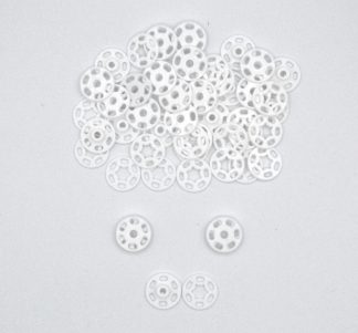 White - Plastic Sew on Press Shields Snap Fasteners Sewing Craft Findings