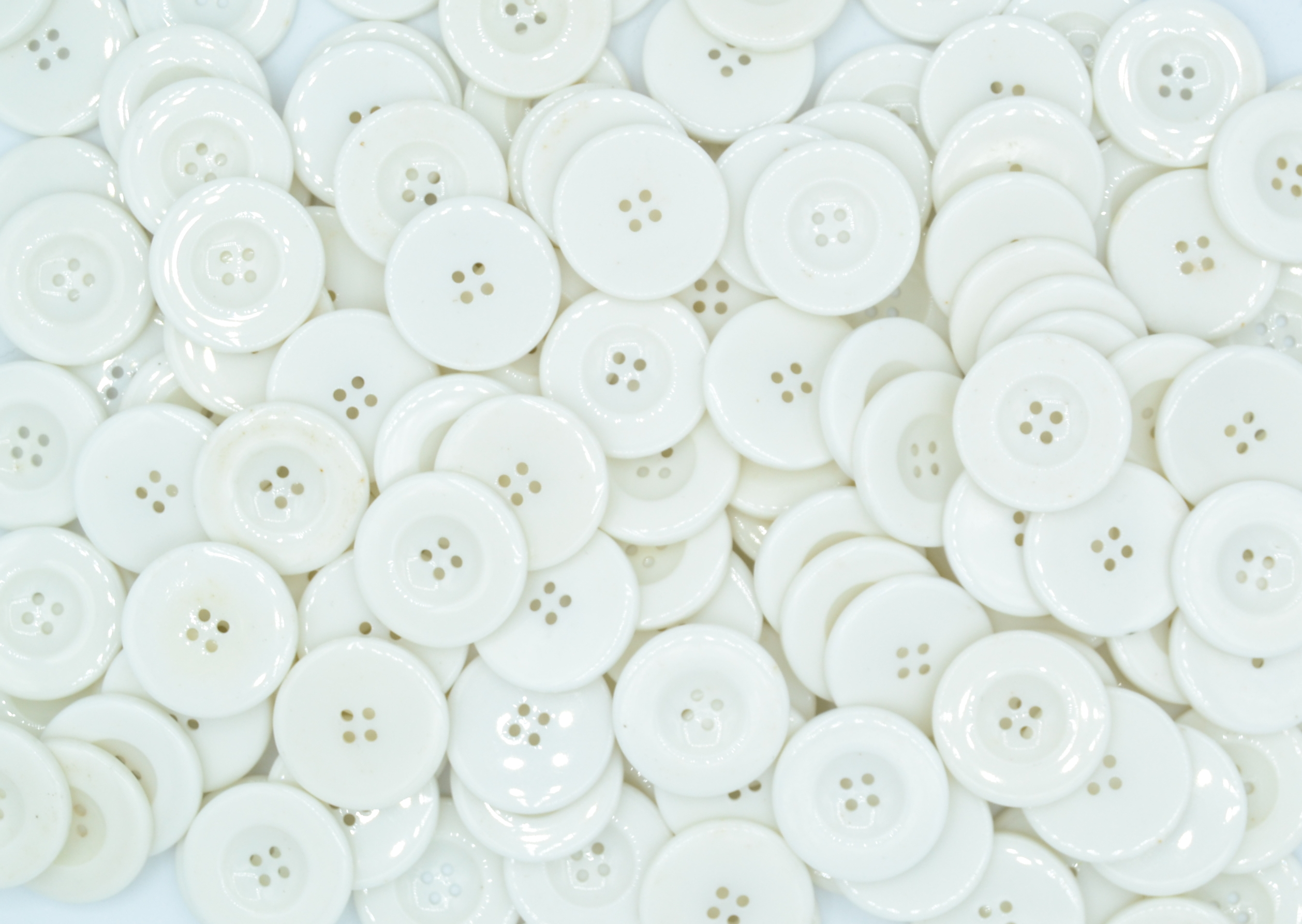 White - Shirt 4 Hole 34mm - Acrylic Buttons for Costumes & Children's Craft Projects