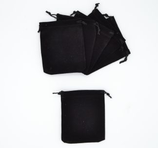 10cm x 12cm Black Straight Velvet Jewellery Bags