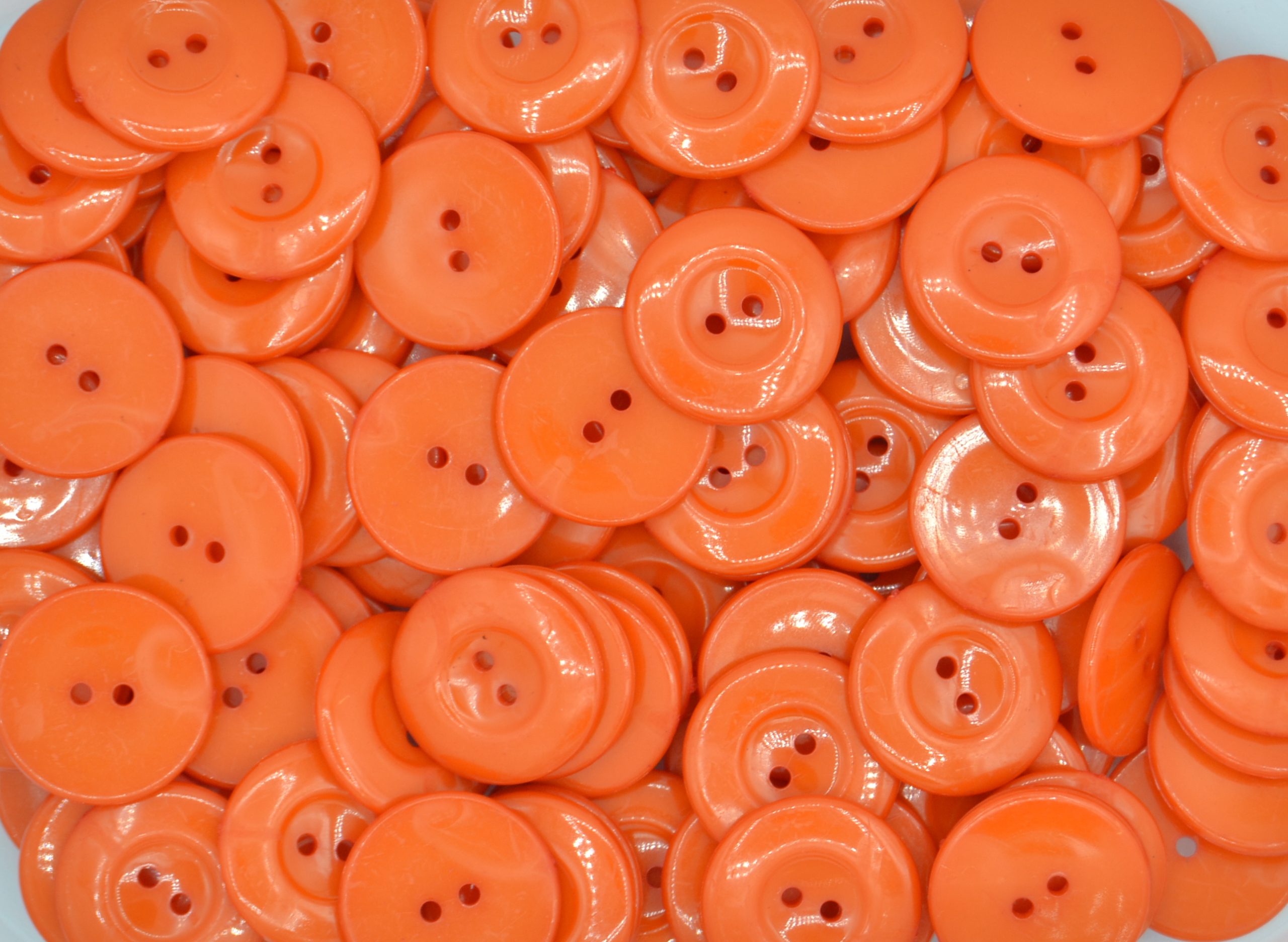 Dark Orange - Shirt 2 Hole 25mm - Acrylic Buttons for Costumes & Children's Craft Projects