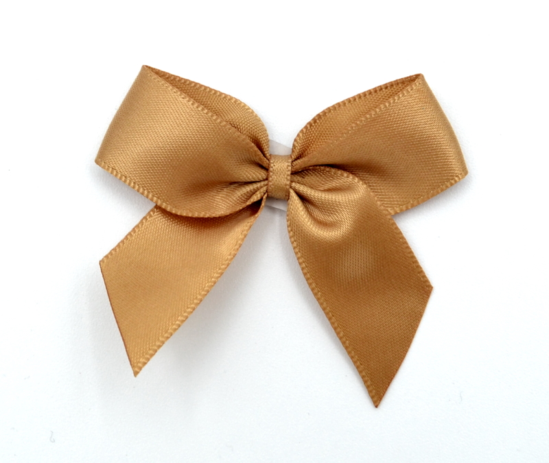 Gold 693 - 5cm Pre-tied Self Adhesive Satin Bows (16mm Ribbon) | Gifts, Arts & Crafts