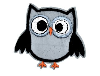 1-5 Patch - Grey Owl - Fun Themed Sew/Iron On Embroidered Patch