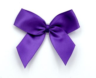 Purple 465 - 5cm Pre-tied Self Adhesive Satin Bows (16mm Ribbon) | Gifts, Arts & Crafts