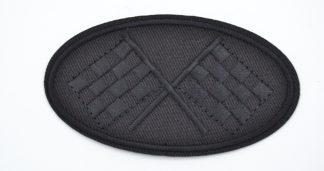 1-5 Patch - Racing Flags - Black- Patch 140- Various Themed Sew/Iron On Embroidered Patch