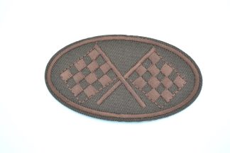 1-5 Patch - Racing Flags - Brown- Patch 140- Various Themed Sew/Iron On Embroidered Patch