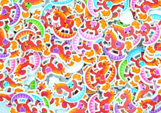 Childrens Character Printed Wooden Buttons (Rocking Horse Type 1)