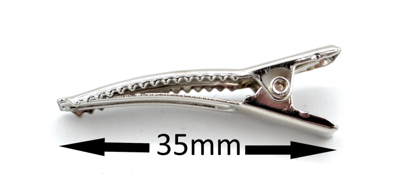 Pack of 25 - 35mm Silver Type 2 Alligator Hair Clips