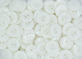 White - Flower Shirt 2 Hole 25mm - Acrylic Buttons for Costumes & Children's Craft Projects