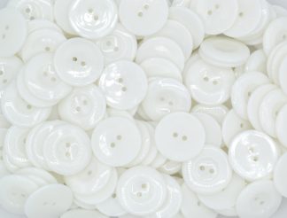 White - Shirt 2 Hole 25mm - Acrylic Buttons for Costumes & Children's Craft Projects