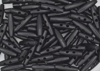 Duffle Coat Wooden Toggle Buttons - Black - 35mm x 10mm