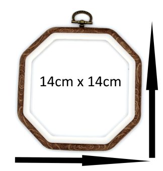 Pack of 1 – 14cm x 14cm - Flexi Plastic Embroidery Ring – Cross Stitch/Tapestry Frame