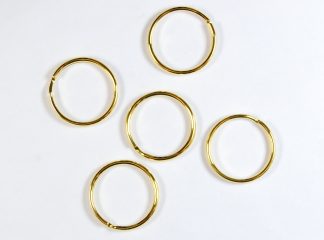 25mm Bright Gold Double Loop Keyrings
