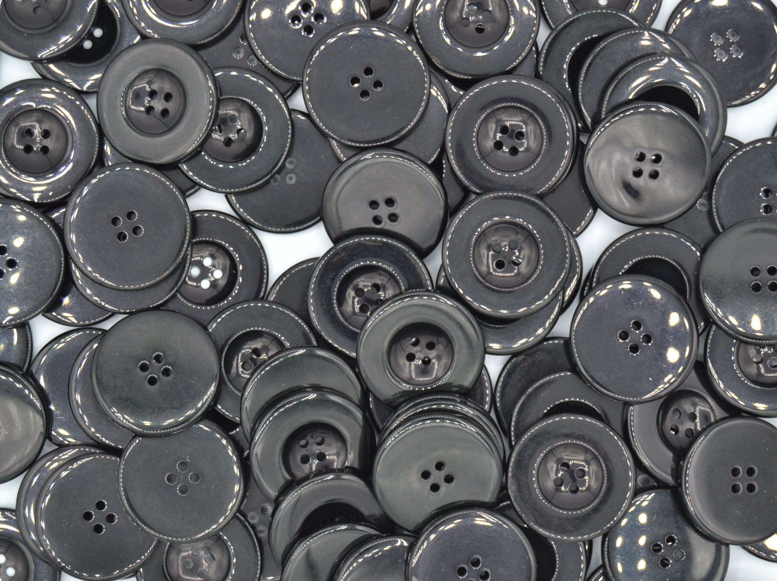 Black - Shirt 4 Hole 34mm - Acrylic Buttons for Costumes & Children's Craft Projects