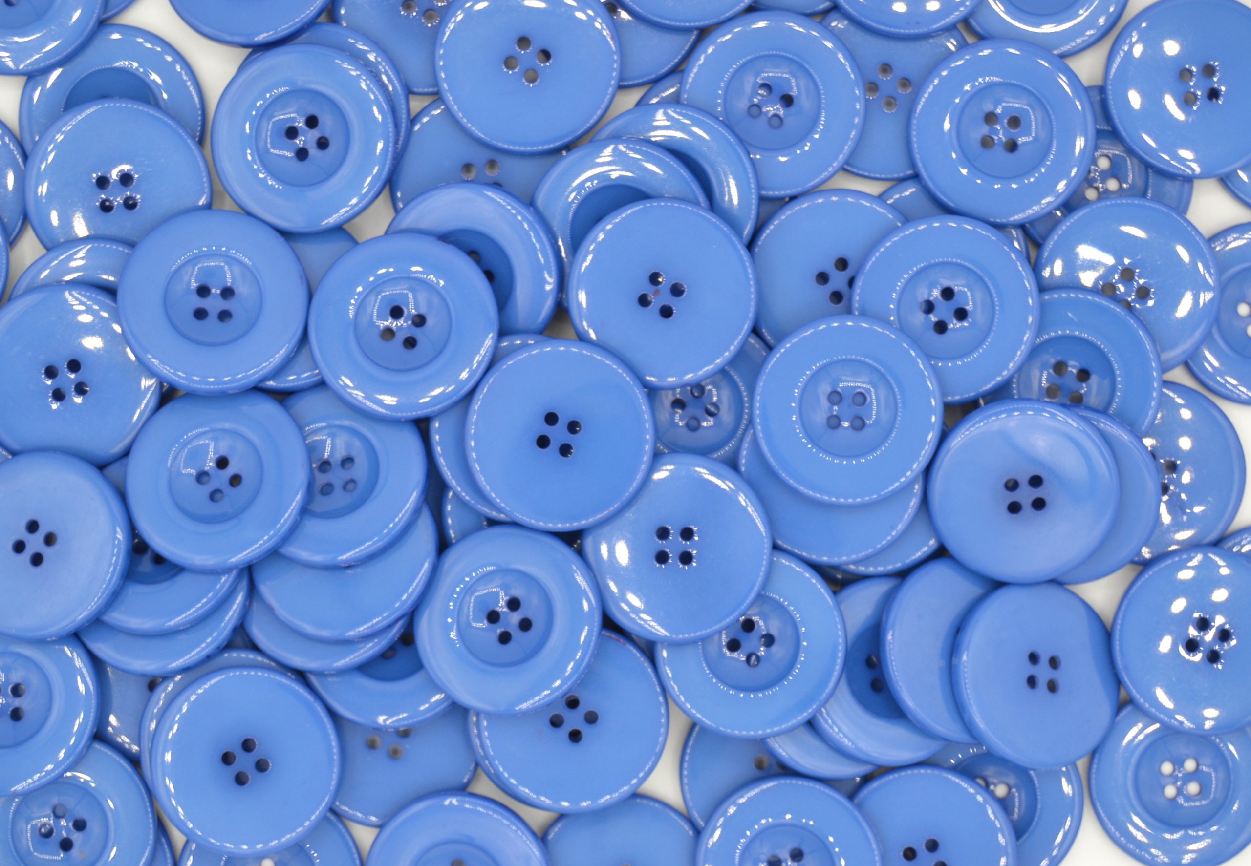 Blue - Shirt 4 Hole 34mm - Acrylic Buttons for Costumes & Children's Craft Projects