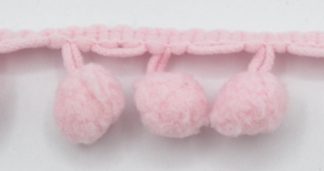 Soft Pom Pom Fringe Trim - Baby Pink 10mm