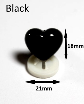 Black 21mm x 18mm Heart Noses
