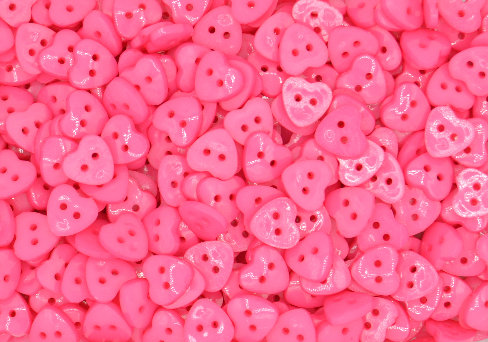 Dark Pink - Heart 2 Hole 12mm - Acrylic Buttons for Costumes & Children's Craft Projects