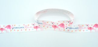 25mm Printed Single Satin Ribbon - Fabulous Mum