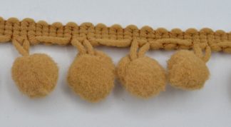 Soft Pom Pom Fringe Trim - Gold 10mm