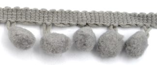 Soft Pom Pom Fringe Trim - Grey 10mm