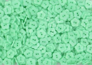 Mint Green - Plum Blossom 15mm - Acrylic Buttons for Costumes & Children's Craft Projects