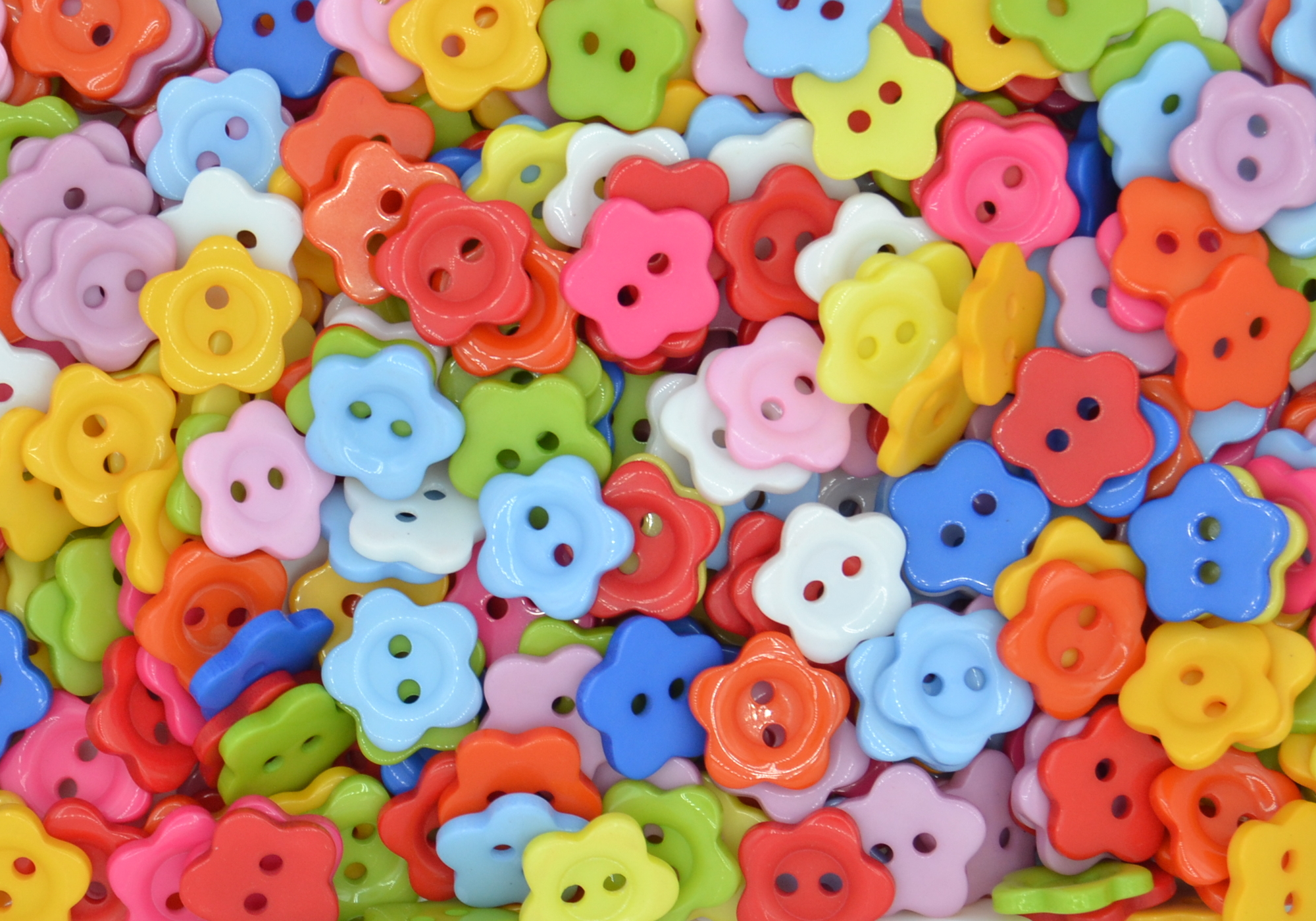 Mixed - Plum Blossom 22mm - Acrylic Buttons for Costumes & Children's Craft Projects