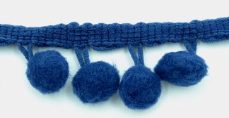 Soft Pom Pom Fringe Trim - Navy 10mm