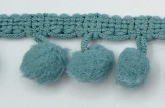 Soft Pom Pom Fringe Trim - Nile Blue 10mm