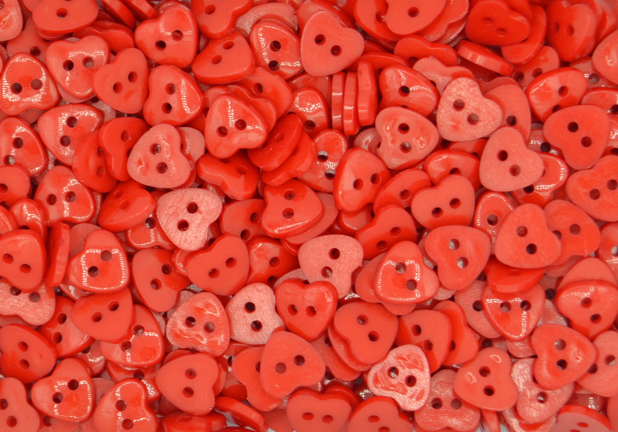 Red - Heart 2 Hole 12mm - Acrylic Buttons for Costumes & Children's Craft Projects