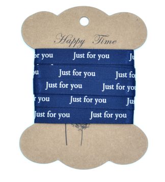 10mm x 1.5m Double Sided Satin Ribbon - Navy Just For You